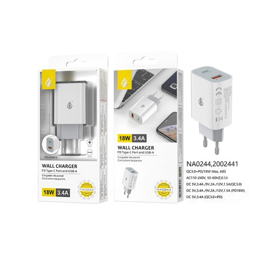 ADAPTADOR CARREGADOR ONEPLUS NA0244 BL SEM CABO 2 PORTAS USB 3.4A BRANCO